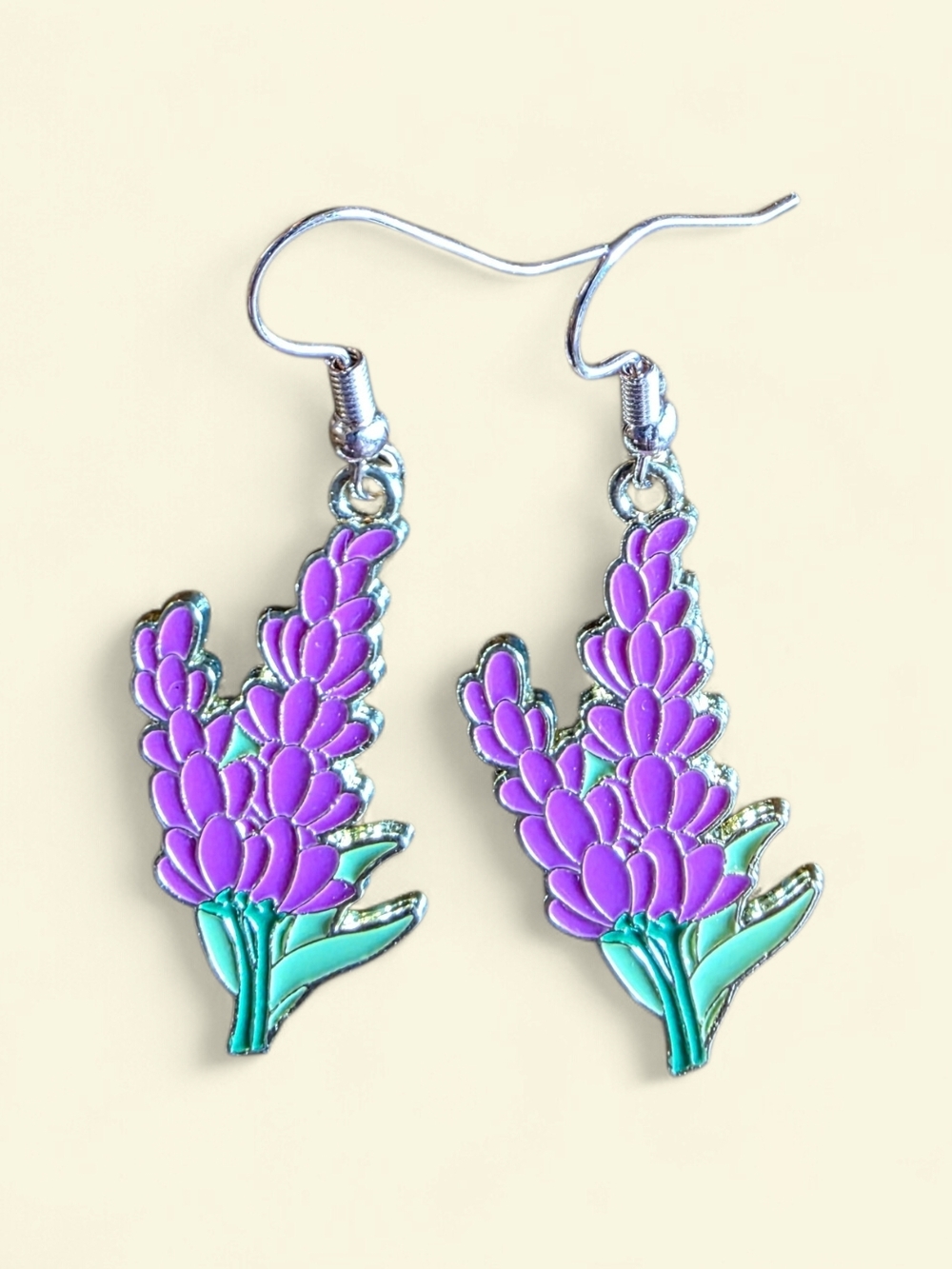 Floral Lavender Drop Earrings